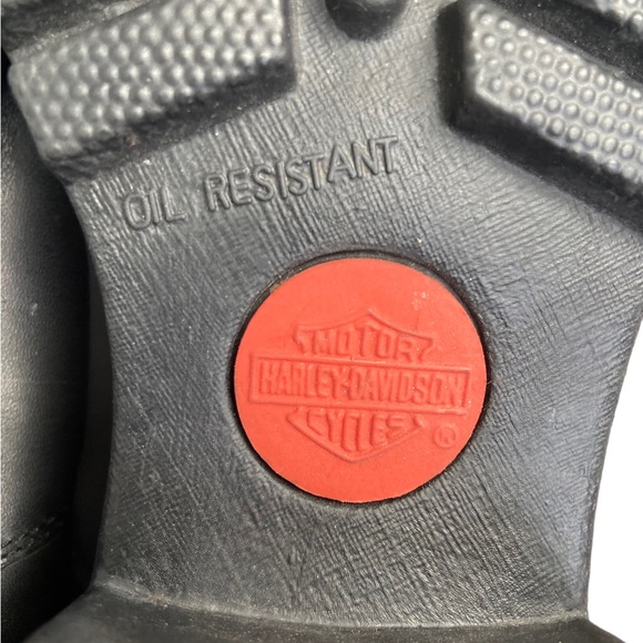 HARLEY DAVIDSON VTG 90s Y2K Chunky Heeled Black Bootie Women’s Size 5.5 - Picture 12 of 14